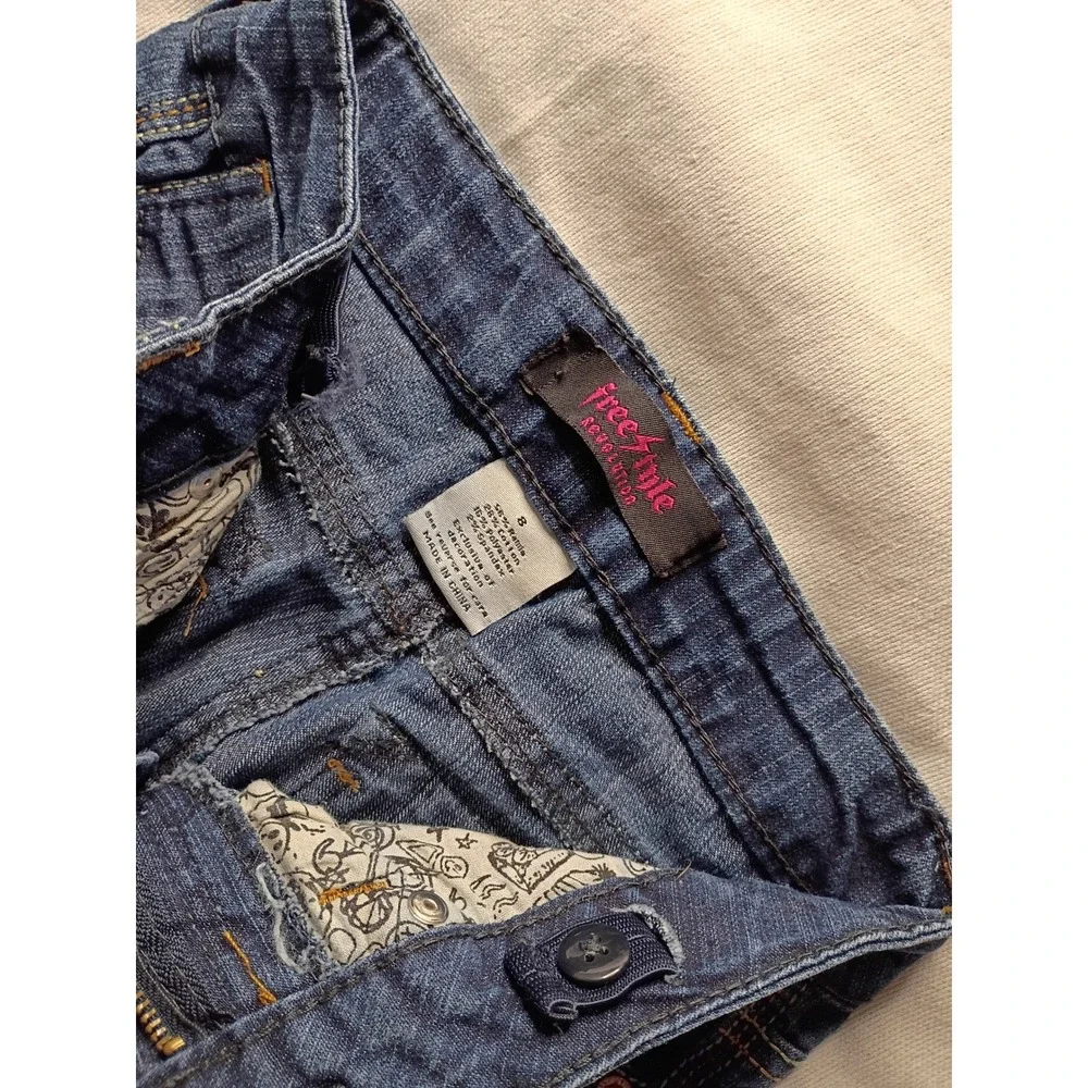 Freestyle Revolution Girls Size 8 Medium Wash Flare Stretch Denim Jeans